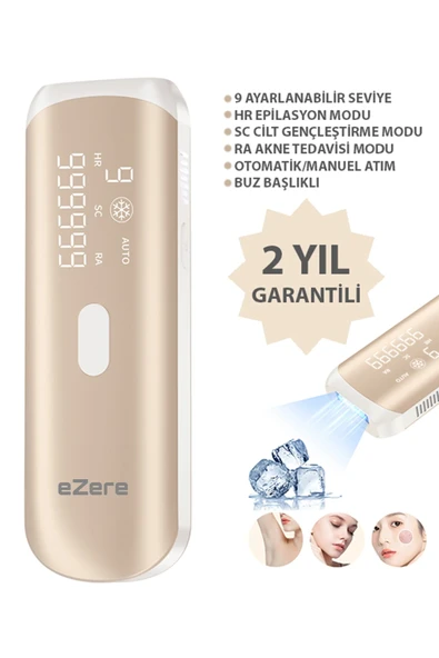 EZERE IPL Buz Lazer Epilasyon 999.999 Atim Otomatik/manuel Dokunmatik Ekran Agrisiz Vücut Yüz Cihazi-(5775) ürün görseli 1