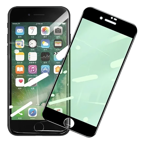 iPhone SE3-SE2 İPhone 8-7 Anti -Blue Green Light Göz Korumalı Tempered Full Ekran Koruyucu-(5775) ürün görseli 1