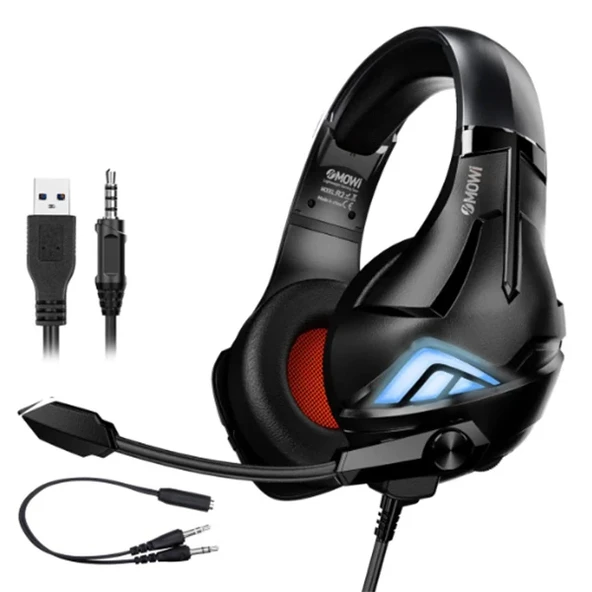 XMOWi R2 Gaming Mikrofonlu RGB Oyuncu Kulaklılığı Gurultu Engelleyici Kulaklik-(5775) ürün görseli 1