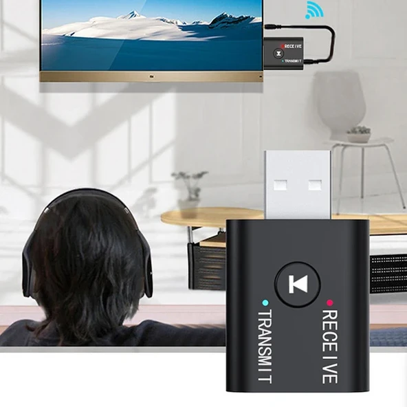 ALLY 2in1 Bluetooth 5.0 Mini USB Adaptör+Fm Transmitter-(5775) - Resim 4