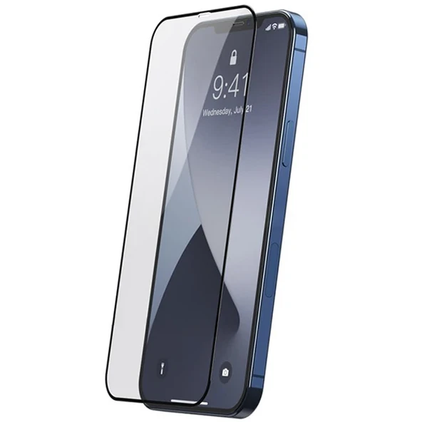 Baseus İPhone 12 Pro Max 6.7 Ekran Koruyucu 0.3MM Full Anti Blue Light Tempered Cam Ekran Koruyucu 2-(5775) ürün görseli 1