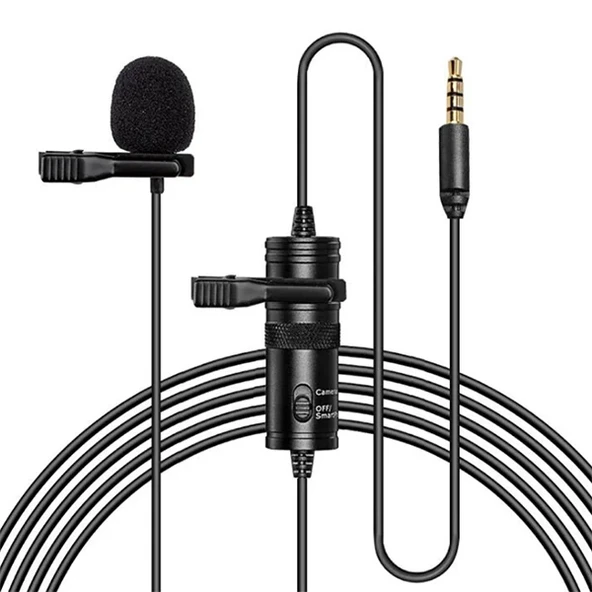 ALLY 3.5MM Universal Lavalier Kablolu Yaka Mikrofonu 6 Metre-(5775) ürün görseli 1