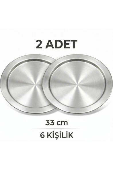 Alüminyum 2 Adet 6 Kişilik 33cm Kadayıf Künefe Tatlı Pişirme Tepsisi Tabağı ürün görseli 1