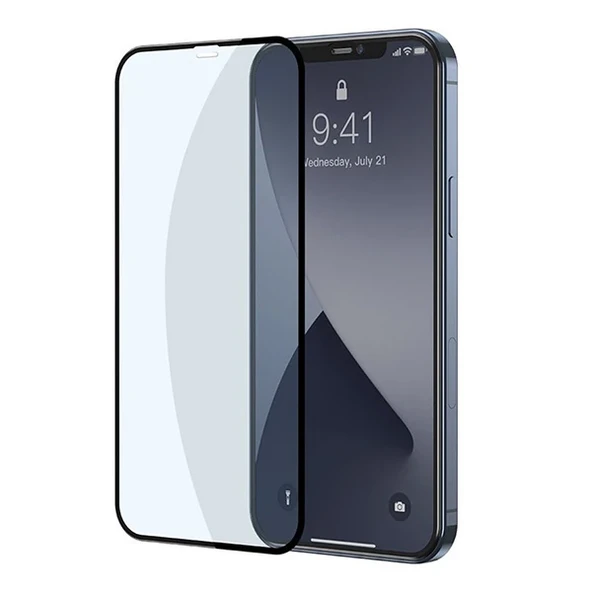 Baseus İPhone 12 Mini 5.4 0.3MM Full Anti Blue Light Tempered Cam Ekran Koruyucu 2Adet Set-(5775) ürün görseli 1