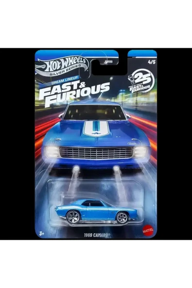 Fast and Furious 1969 Camaro Silver Series Metal Araba ürün görseli 1