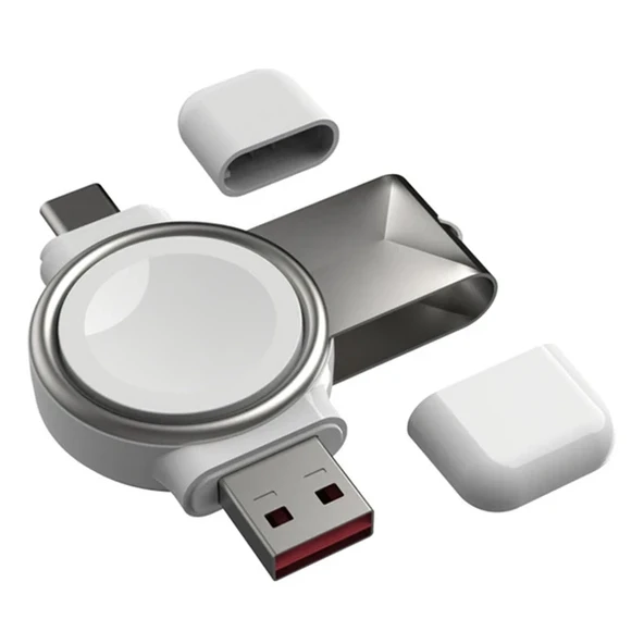 ALLY Apple iWatch İçin Taşınabilir 2 in 1 USB + Type-C Şarj Standı-(5775) ürün görseli 1