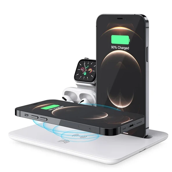 ALLY 4 in1 15W Kablosuz Hızlı Şarj Standı İPhone+İwatch+AirPods Pro Wireless-(5775) ürün görseli 1