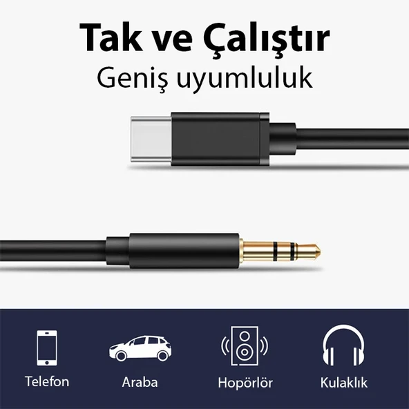 ALLY Type-c To 3.5 mm Audio Aux Kablo-(5775) - Resim 2