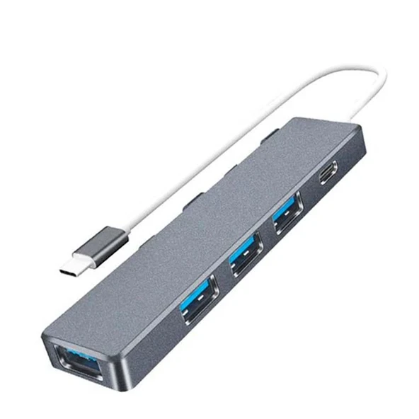 ALLY  ADS-301C 5 in 1 Type C Dönüştürücü 4 Usb Portlu Adaptör Hub Çoklayıcı-(5775) ürün görseli 1
