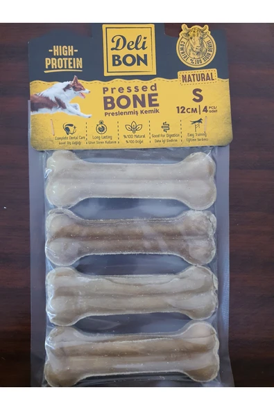 PATİLİMARKET preslenmiş kemik 12 cm 4lü naturel ürün görseli 1