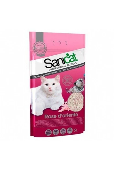 Sanicat Rose Bentonit Ultra Topaklaşan Kedi Kumu 5 Lt ürün görseli 1