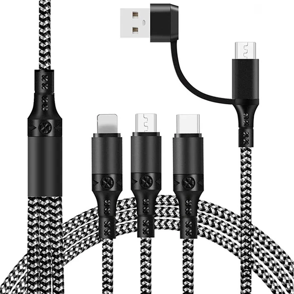 Ally PD IPhone li?ghtni?ng Type-c Mi?kro Hizli All in 1 Sarj Kablosu  Kopmaz Halat 1.20-(5775) ürün görseli 1