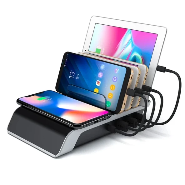 ALLY Multiport 10W Wireless Kablosuz Şarj Cihazı Organizer Stand-(5775) ürün görseli 1