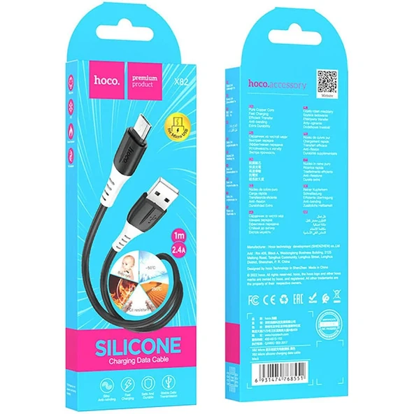 HOCO X82 Micro USB to USB 2.4A Silikon Data ve Şarj Kablosu-(5775) - Resim 6
