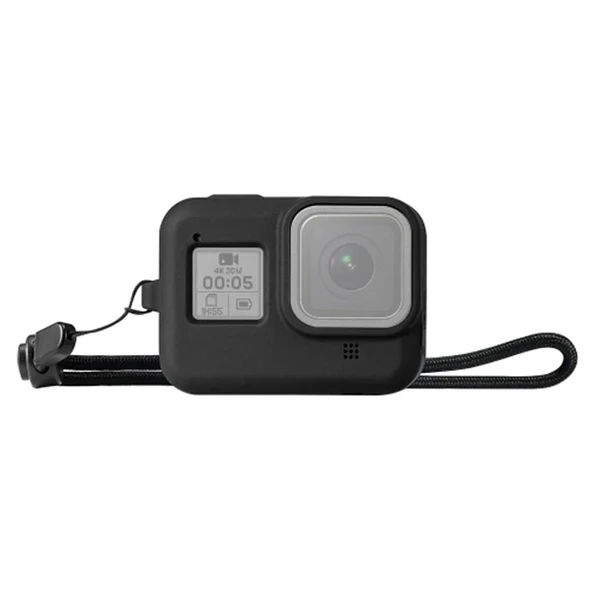 PULUZ PU428B GoPro HERO8 İçin Silikon Koruma Kılıfı+Wrist Strap-(5775) ürün görseli 1