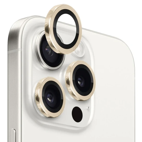 ALLY iPhone 15 Pro/15 Pro Max Kamera Lens Koruma Camı-(5775) ürün görseli 1