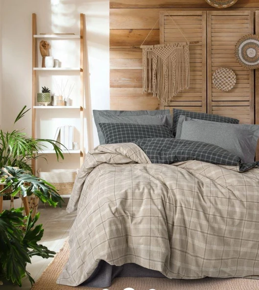 Cotton Box Warm Flanel Tek Kişilik Nevresim Takımı Siiras Gri ürün görseli 1
