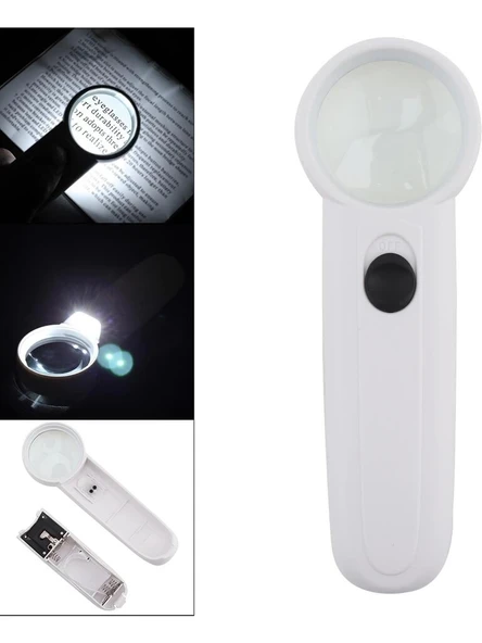 15x Çok Fonksiyonlu 2 Led Işıklı Taşınabilir El Büyüteç ürün görseli 1