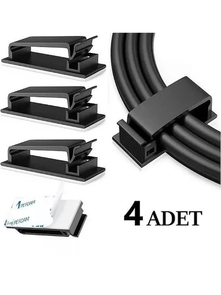 Mucit Home 4 Adet Çoklu Kablo Düzenleyeci Yapışkanlı Kablo Toplayıcı Masa Kablo Düzenleyici ürün görseli 1