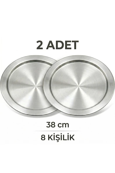 Alüminyum 2 Adet 8 Kişilik 38cm Kadayıf Künefe Tatlı Pişirme Tepsisi Tabağı ürün görseli 1