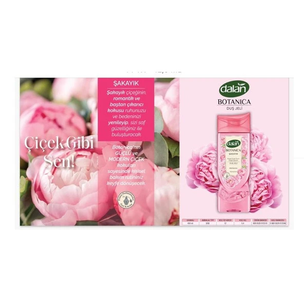 Dalan Duş Jeli Botanica Şakayık 450 Ml x 4 Adet - Resim 3