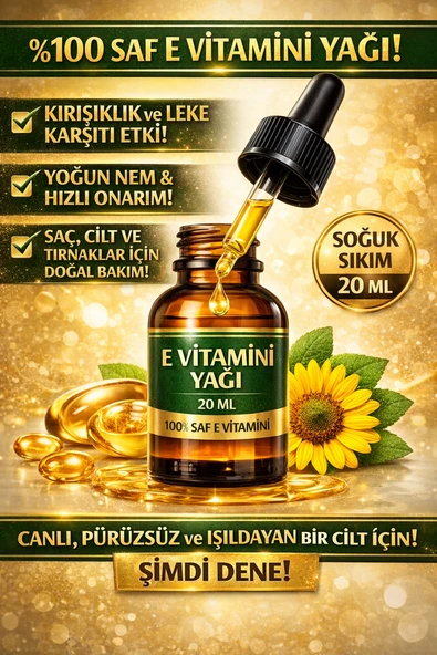 BİORGANİX Saf E Vitamini Yağı 20 ML  Cilt, Saç ve Tırnak Bakımı İçin Yoğun Onarım ürün görseli 1