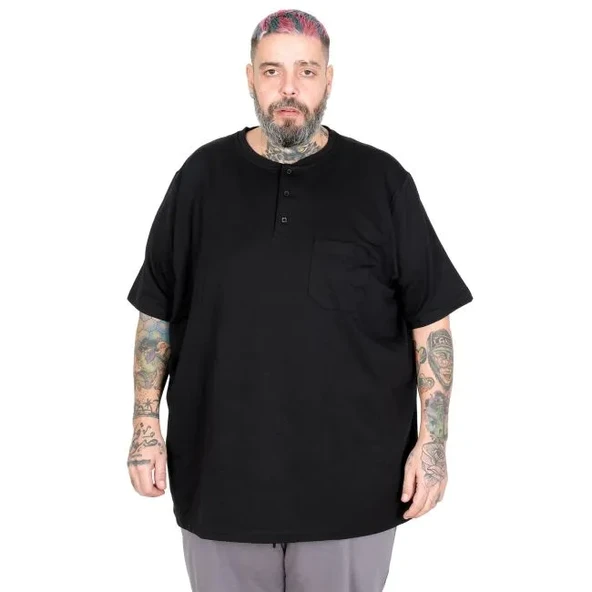Büyük Beden Erkek Armut Tshirt  26210 SIYAH ürün görseli 1