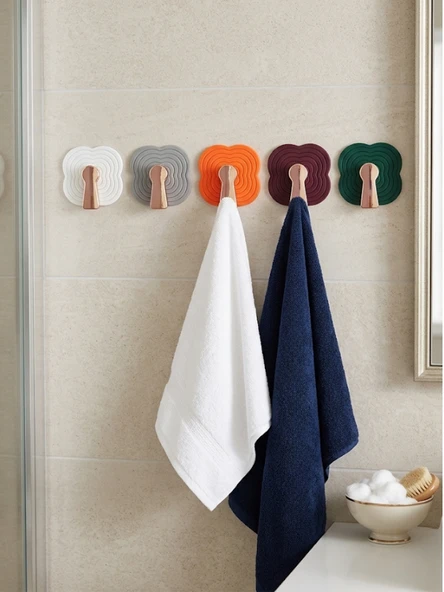 Mucit Home 2 Adet Bronz Detaylı Havlu Askısı Kendinden Yapışkanlı Banyo Askısı Kapı Arkası Askılık ürün görseli 1
