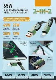 AZEADA DATA CABLE 1.5 65W HIZLI ŞARJ KABLOSU - Resim 2