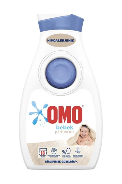Omo Bebek Parfümsüz Hassas Ciltler Için Sıvı Çamaşır Deterjanı 900 Ml 18 Yıkama ürün görseli 1