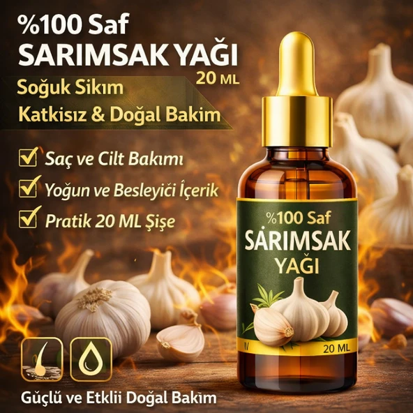 %100 Saf Sarımsak Yağı 20 ML  Doğal ve Katkısız Bitkisel Bakım ürün görseli 1