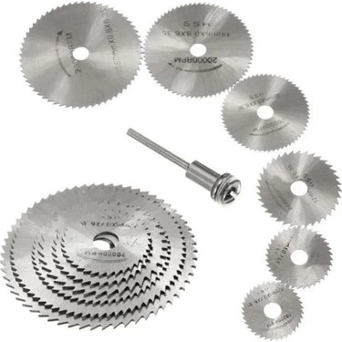 Metal 6 Parça Mini Matkap Ucu Ahşap Kesme Yuvarlak Çelik Bıçak Disk Testere Seti Kiti ürün görseli 1