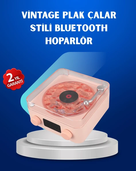 Retro Saatli Bluetooth Hoparlör – Gece Lambalı Kristal Ses Kalitesi ürün görseli 1