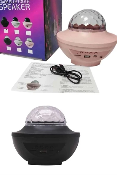 Dönen Işıklı Disko Topu Projektör Müzik Çalarlı Disco Speaker ürün görseli 1