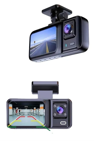 Dvr Araç İçi Kamera Ön Ve İç Kamera 2 İnç Ekranlı Çift Kamera ürün görseli 1