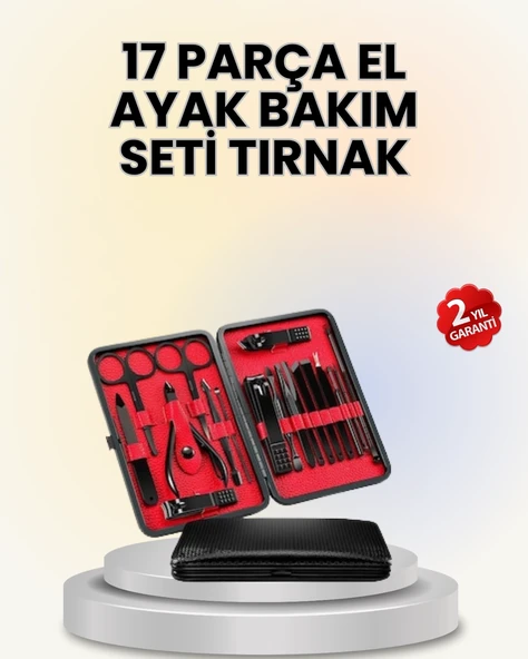 17 Parçalık Deri Kaplamalı Manikür Seti ürün görseli 1