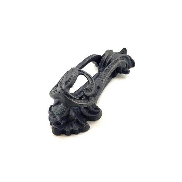 Antika Tarz Dekoratif Pirinç Doğa Kapı Tokmağı, Taktak - 205x73 Mm, Oksit ürün görseli 1