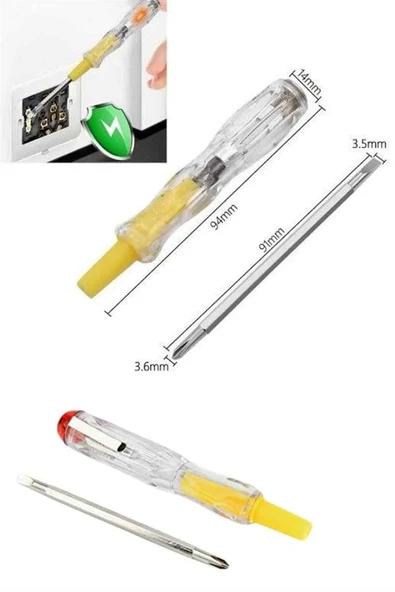 Çift Uçlu Kontrol Kalemi Elektrik Test Kalemi Şeffaf ürün görseli 1