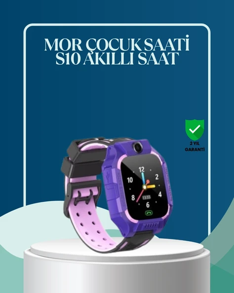 S10 Mor Çocuk Takip Saati Elektronik Bariyer Ve Sesli Mesaj Destekli ürün görseli 1