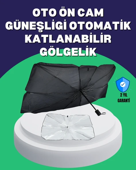 Şemsiye Tasarımlı Katlanabilir Araç Güneşliği – Geniş Uyumlu, Uv Koruma ürün görseli 1