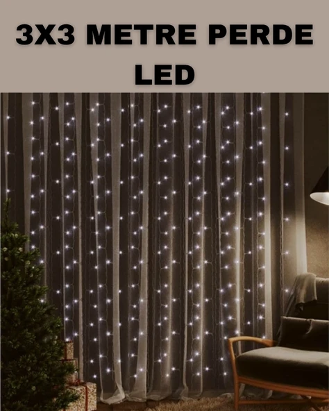 3x3 Led Şelale Perde Işık Kutlama Ve Dekor Aydınlatması ürün görseli 1
