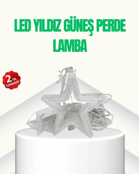 Yıldız Figürlü Perde Peri Led 3x3 Metre Dekoratif Işık ürün görseli 1
