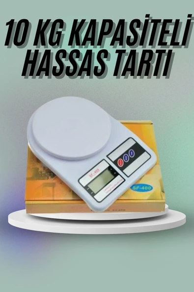 Mutfak Tartısı Dijital Göstergeli Hassas Tartı 10 Kg Kapasiteli ürün görseli 1