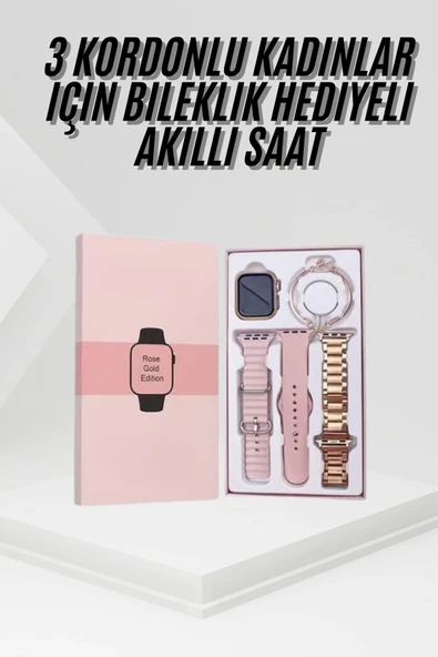 Yeni Nesil Kadın Akıllı Saat Rose Gold Android Ve İos Uyumlu ürün görseli 1
