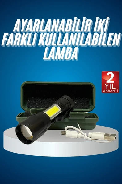 Led Lamba El Feneri Küçük Taşınabilir Usb Şarjlı Acil Durum Lambası ürün görseli 1
