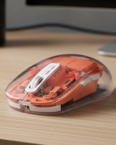 Şeffaf Kablosuz Mouse Bluetooth Bağlantılı Sessiz Tıklama ürün görseli 1