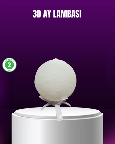 Şarjlı 3d Baskılı 16 Renk Ay Lambası  Stand ürün görseli 1