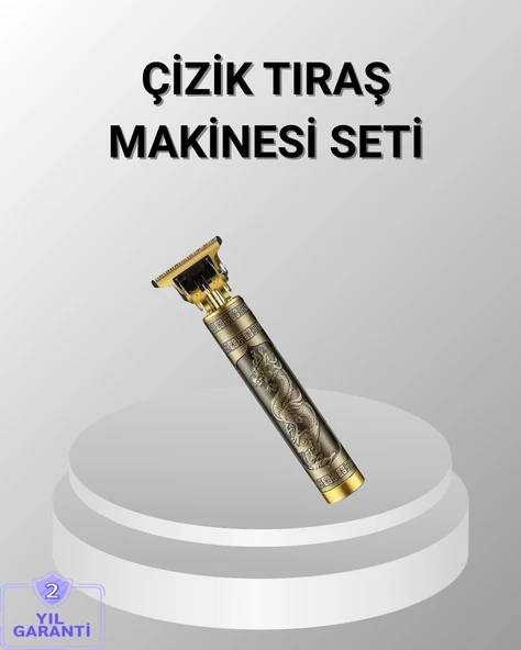 Şarjlı T Bıçaklı Saç Ve Sakal Tıraş Makinesi – 3 Başlıklı, Güçlü Motorlu, 2 Saat Kullanım ürün görseli 1