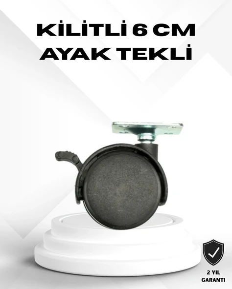 Kilitli 6 Cm Masa Ayağı Tekli Döner Tekerlek ürün görseli 1
