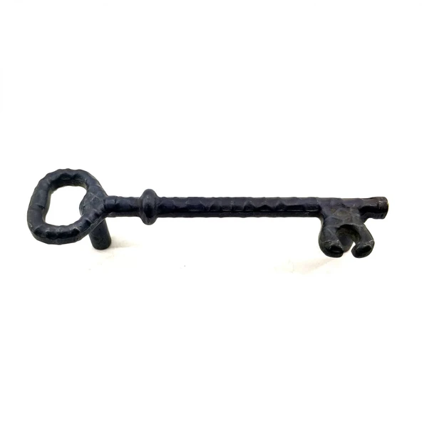 Antika Tarz Dekoratif Pirinç Anahtar Şeklinde Kapı Çekme Kolu, Mobilya, Sandık, Kutu Kulbu - 128mm, Oksit ürün görseli 1
